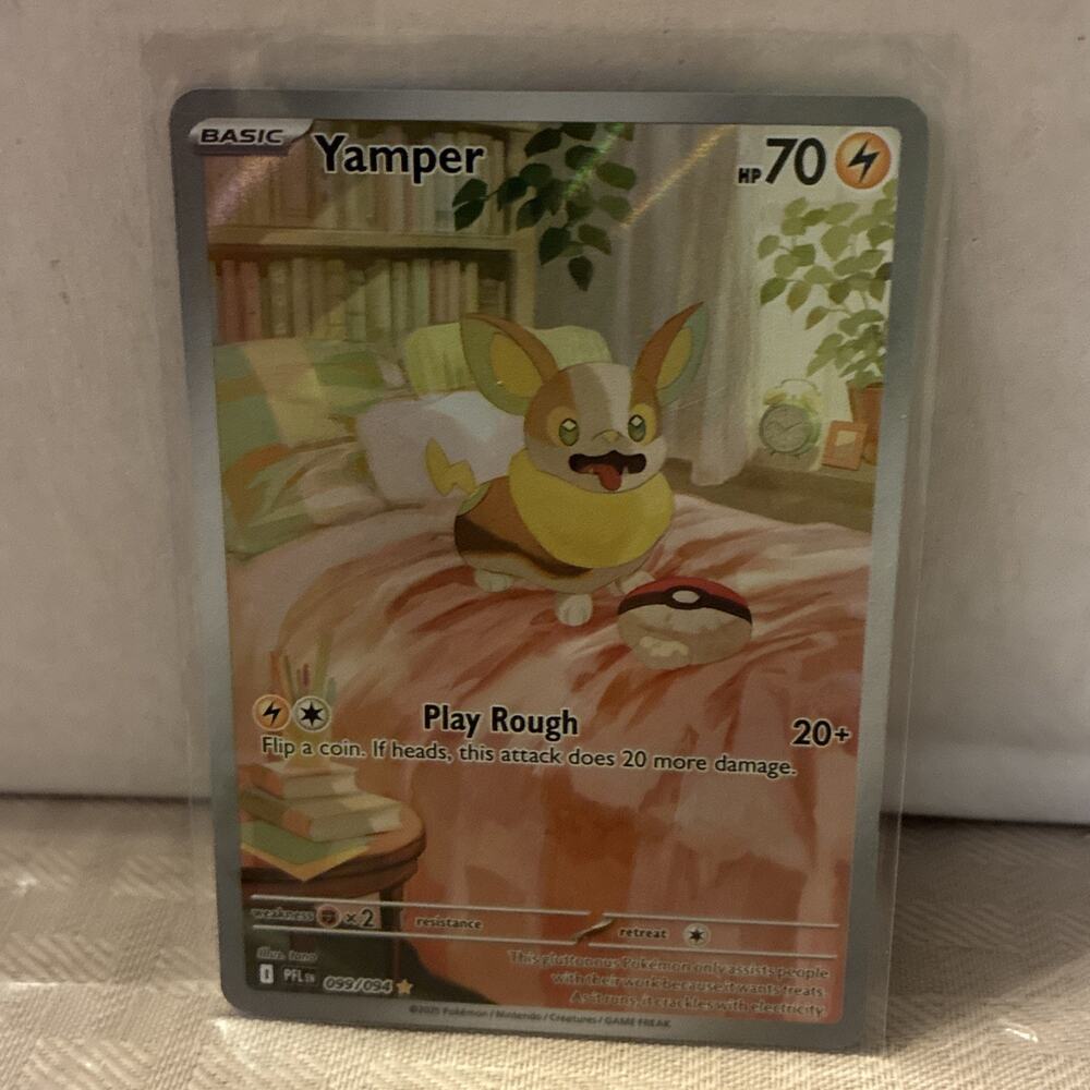 Yamper 099/094 Phantasmal Flames Full Art Ultra Rare Holo Pokemon Card NM PK8994